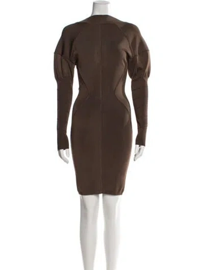 Pre-owned Alaïa Vintage Mini Dress In Brown