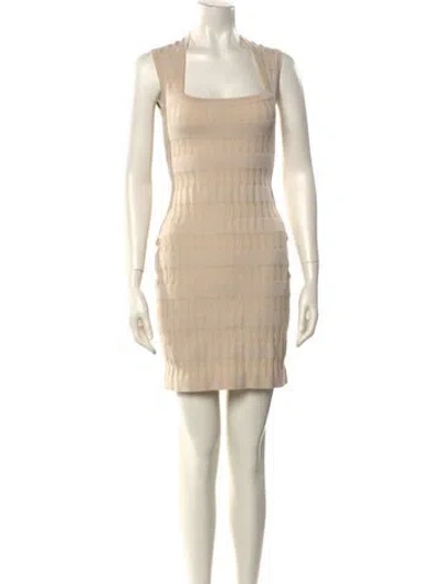 Pre-owned Alaïa Vintage Mini Dress In Neutral