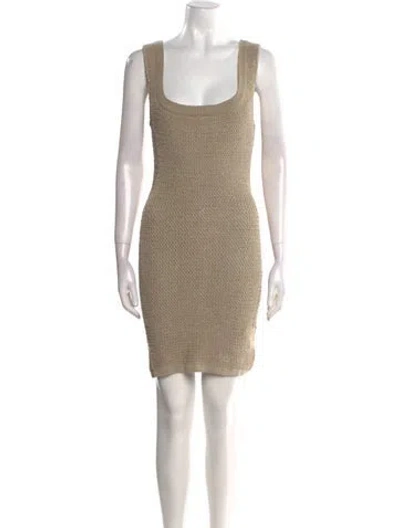 Pre-owned Alaïa Vintage Mini Dress In Neutral