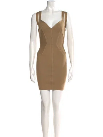 Pre-owned Alaïa Vintage Mini Dress In Neutral
