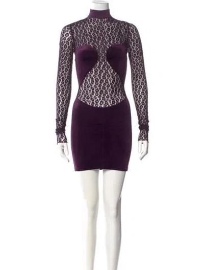 Pre-owned Alaïa Vintage Mini Dress In Purple