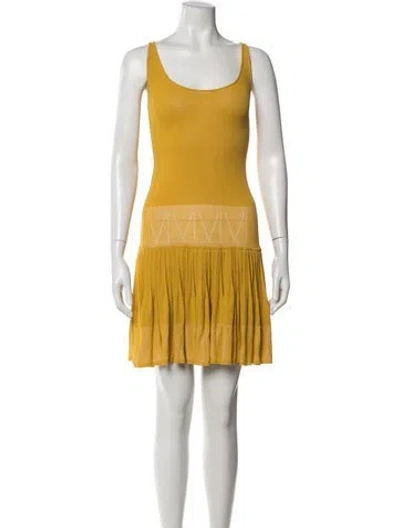Pre-owned Alaïa Vintage Mini Dress In Yellow