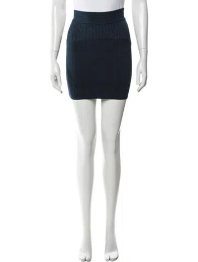 Pre-owned Alaïa Vintage Mini Skirt In Blue