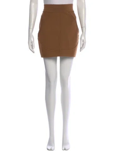 Pre-owned Alaïa Vintage Mini Skirt In Brown