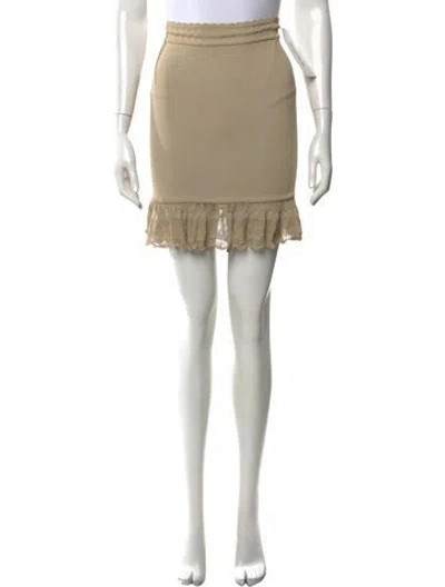 Pre-owned Alaïa Vintage Mini Skirt In Neutrals