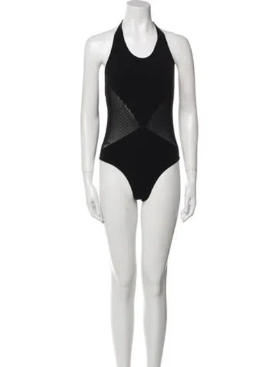 Pre-owned Alaïa Vintage Nylon Bodysuit In Black