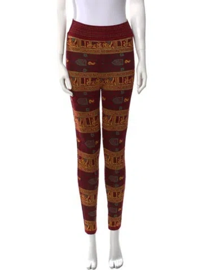 Pre-owned Alaïa Vintage Skinny Leg Pants In Burgundy