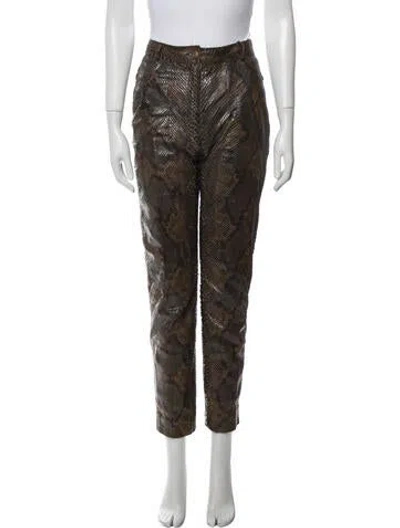 Pre-owned Alaïa Vintage Straight Leg Pants In Brown