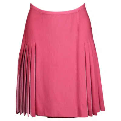 Pre-owned Alaïa Alaia Vintage Two-tone Barbie Pink Pleated Knit Sweater Mini Skirt
