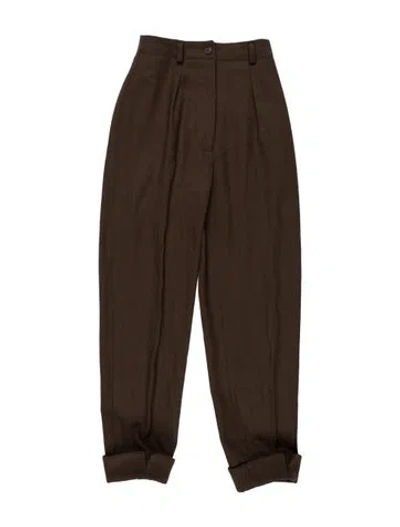 Pre-owned Alaïa Vintage Wide Leg Pants In Brown