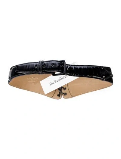 Pre-owned Alaïa Vintage Wide Waist Belt In Black