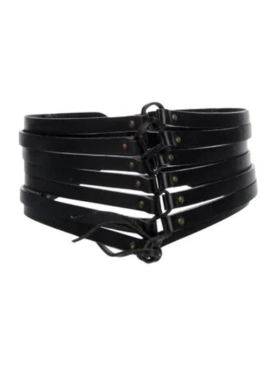 Pre-owned Alaïa Vintage Wide Waist Belt In Black