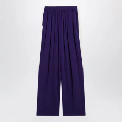 Alaïa Alaia Violet Straightleg Viscose Cady Trousers In Blue