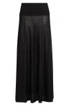 Alaïa Virgin Merino Wool Maxi Skirt In Black