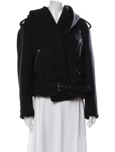 Pre-owned Alaïa Virgin Wool Biker Jacket In Black