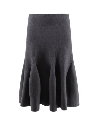 Alaïa Virgin Wool Blend Skirt In Grey