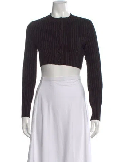 Pre-owned Alaïa Virgin Wool Crew Neck Sweater In Black