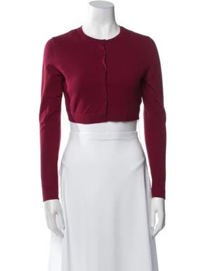 Pre-owned Alaïa Virgin Wool Crew Neck Sweater In Burgundy