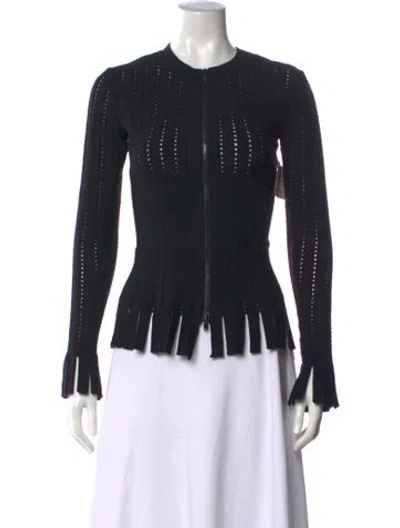 Pre-owned Alaïa Virgin Wool Crew Neck Top In Black