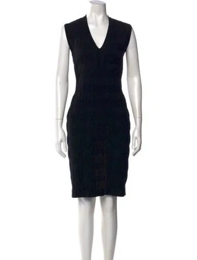 Pre-owned Alaïa Virgin Wool Knee-length Dress In Black