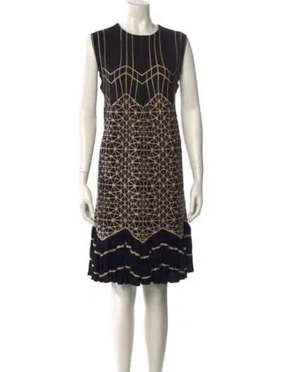 Pre-owned Alaïa Virgin Wool Knee-length Dress In Black