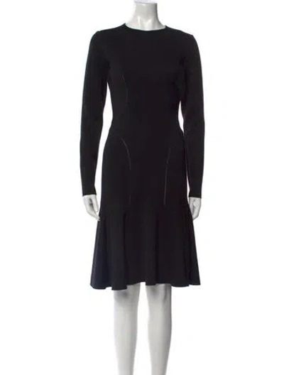 Pre-owned Alaïa Virgin Wool Knee-length Dress In Black