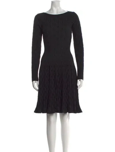 Pre-owned Alaïa Virgin Wool Knee-length Dress In Black