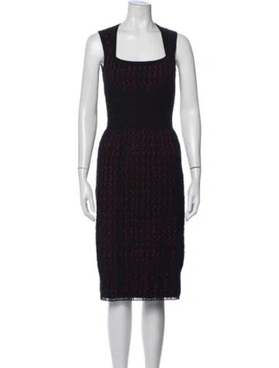 Pre-owned Alaïa Virgin Wool Knee-length Dress In Black