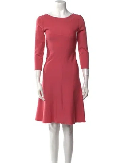 Pre-owned Alaïa Virgin Wool Knee-length Dress In Pink