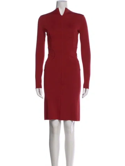 Pre-owned Alaïa Virgin Wool Knee-length Dress In Red