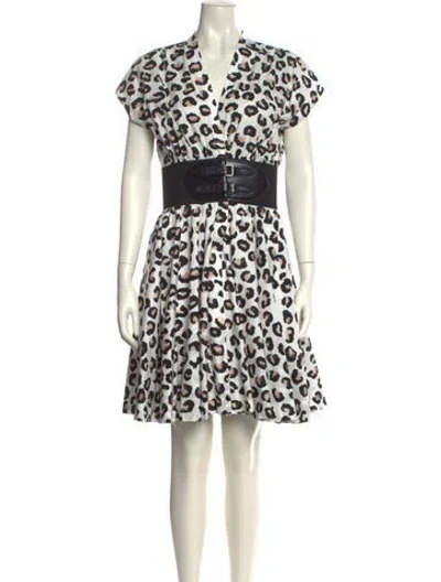 Pre-owned Alaïa Virgin Wool Knee-length Dress In White