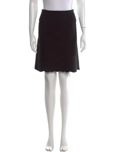Pre-owned Alaïa Virgin Wool Knee-length Skirt In Black