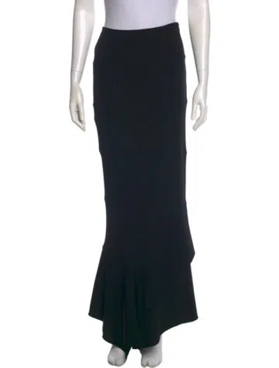 Pre-owned Alaïa Virgin Wool Long Skirt In Black