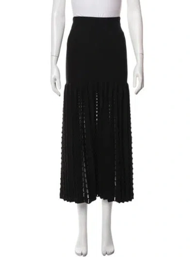 Pre-owned Alaïa Virgin Wool Long Skirt In Black/metallic
