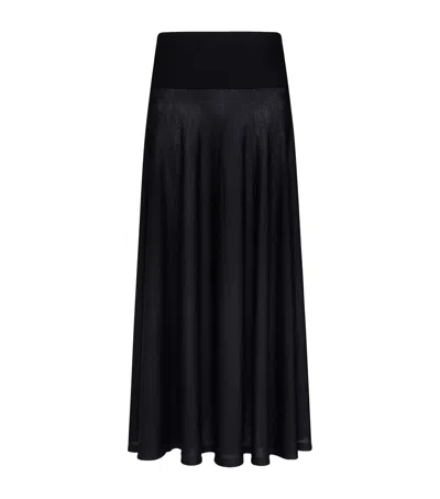 Alaïa Virgin Wool Maxi Skirt In Black