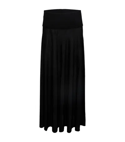 Alaïa Virgin Wool Maxi Skirt In Black