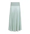 Alaïa Virgin Wool Maxi Skirt In Green