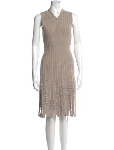 Pre-owned Alaïa Virgin Wool Midi Length Dress W/ Tags In Neutral