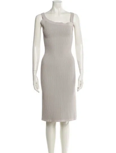 Pre-owned Alaïa Virgin Wool Midi Length Dress In White