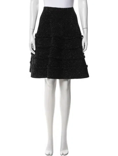 Pre-owned Alaïa Virgin Wool Midi Length Skirt In Black
