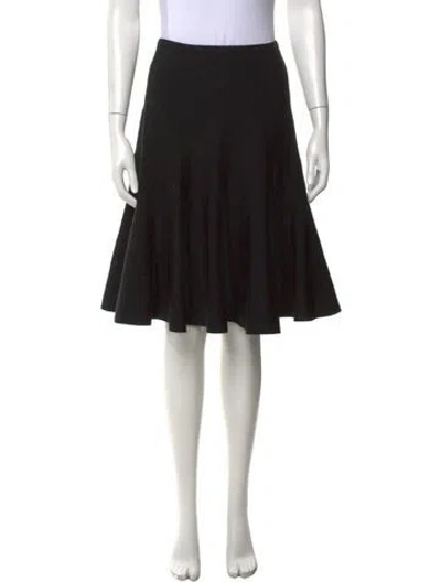 Pre-owned Alaïa Virgin Wool Midi Length Skirt In Black