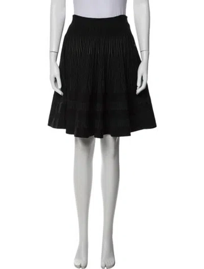 Pre-owned Alaïa Virgin Wool Midi Length Skirt In Black