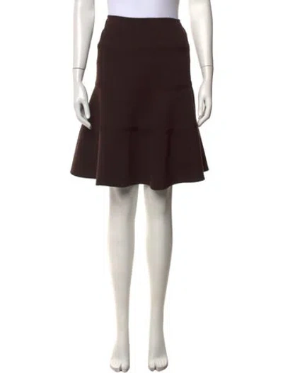Pre-owned Alaïa Virgin Wool Midi Length Skirt In Brown