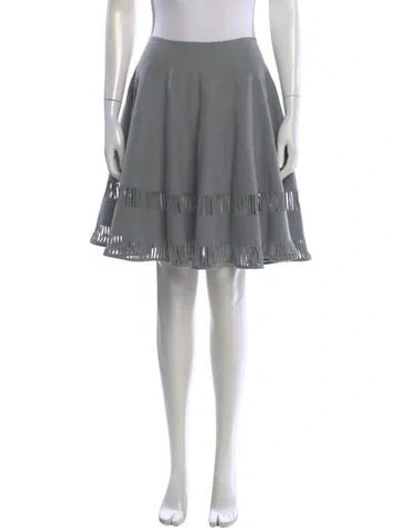 Pre-owned Alaïa Virgin Wool Midi Length Skirt In Gray