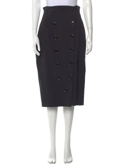 Pre-owned Alaïa Virgin Wool Midi Length Skirt In Green