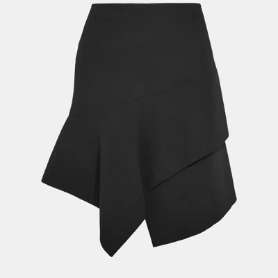 Pre-owned Alaïa Virgin Wool Midi Skirt 40 In Black