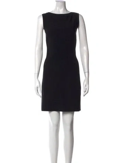 Pre-owned Alaïa Virgin Wool Mini Dress In Black