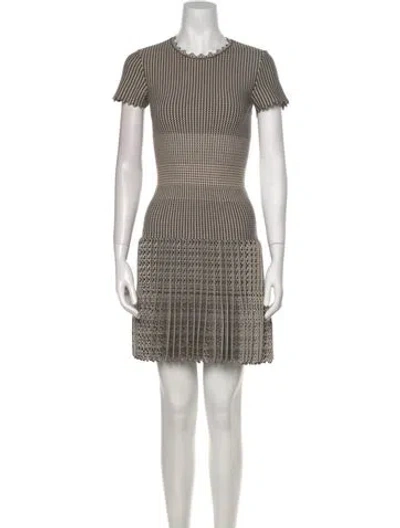 Pre-owned Alaïa Virgin Wool Mini Dress In Black