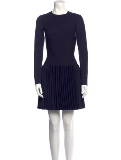 Pre-owned Alaïa Virgin Wool Mini Dress In Black