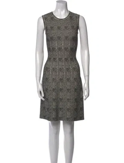 Pre-owned Alaïa Virgin Wool Mini Dress In Black